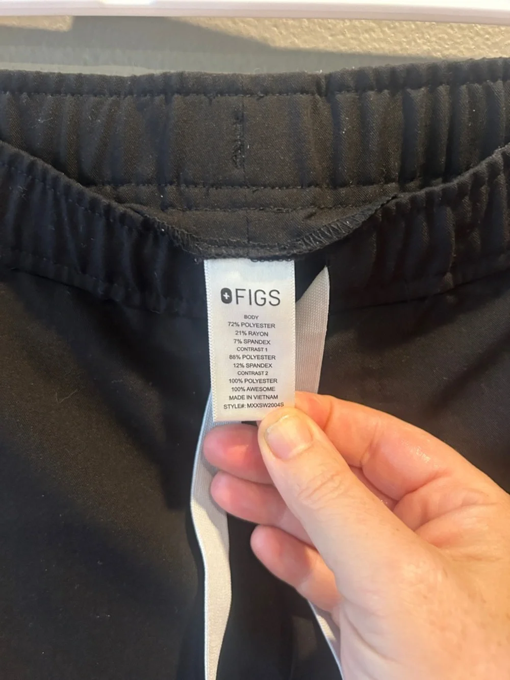 Figs Tansen Jogger Scrub Pants Medium Short M/S Mens Black Stretch